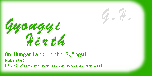 gyongyi hirth business card